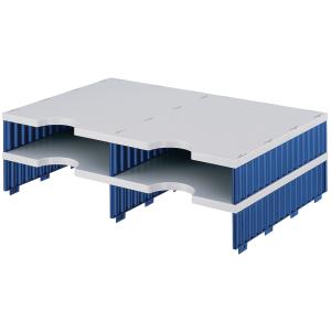 Aufbaueinheit doc duo, 4 Fächer, blau/ grau styro 268-1202.38 (7612176106672)