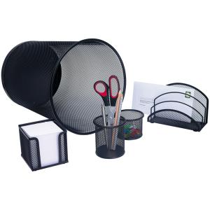 Schreibtisch-Set Office, aus Drahtmetall, schwarz WEDO 65 101 (4003801792699)