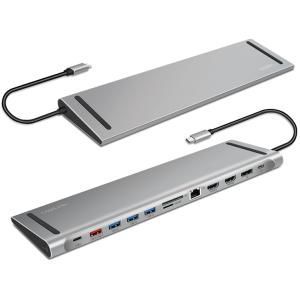 USB 3.2 (Gen 2) Docking Station, 12-Port, silber LogiLink UA0411 (4052792071818)
