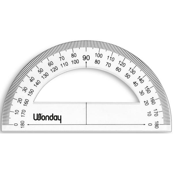 Halb-Winkelmesser 180 Grad, 120 mm, aus Kunstoff Wonday FTE850062 (3701254700643)