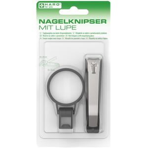 Nagelknipser mit Lupe & Feile, auf Blisterkarte HARO 10088 (4062191100880)