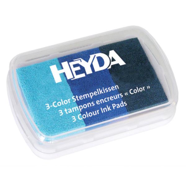 Stempelkissen 3-Color, hellblau/ mittelblau/ dunkelblau HEYDA 20-48 884 64 (4005329079245)