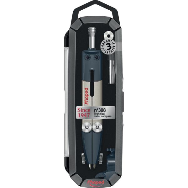 Zirkelkasten No.308, schwarz, 3-teilig Maped 198901 (3154141989018)