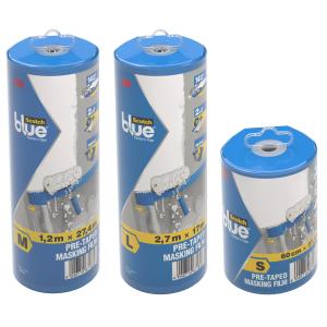 3M Blue Abdeckfolie mit Malerband, Größe S Scotch PT2093EL-24 (0051141340654)