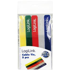 Klett-Kabelbinder, 180 x 20 mm, farbig sortiert LogiLink KAB0008 (4260113575567)