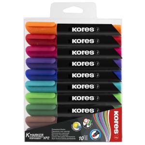 Permanent-Marker 'K MARKER', Rundspitze, 4er Etui Kores M20943 (9023800209436)