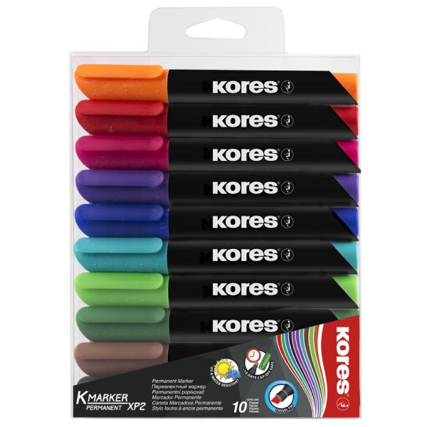 Permanent-Marker 'K MARKER', Rundspitze, 4er Etui Kores M20943 (9023800209436)