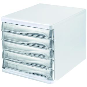 Schubladenbox 'the wave', 5 Schübe, weiß/ mittelgrau helit H6129482 (4012086079838)