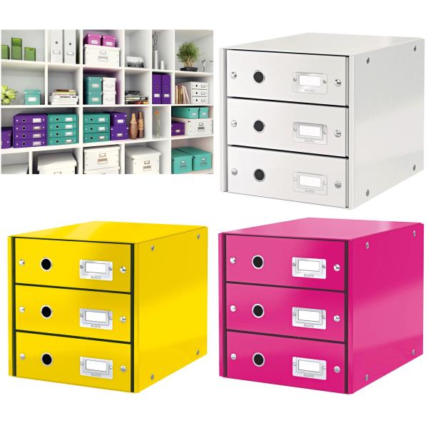 Leitz Schubladenbox Click & Store Schwarz 60480095, Din A4 Mit 3 Schubladen (4002432396887)