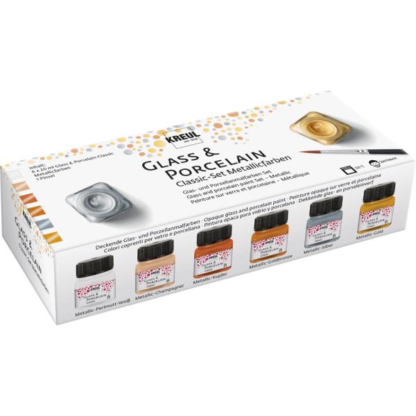 Glass & Porcelain Classic, Metallicfarben 6er-Set KREUL 16603 (4000798121341)