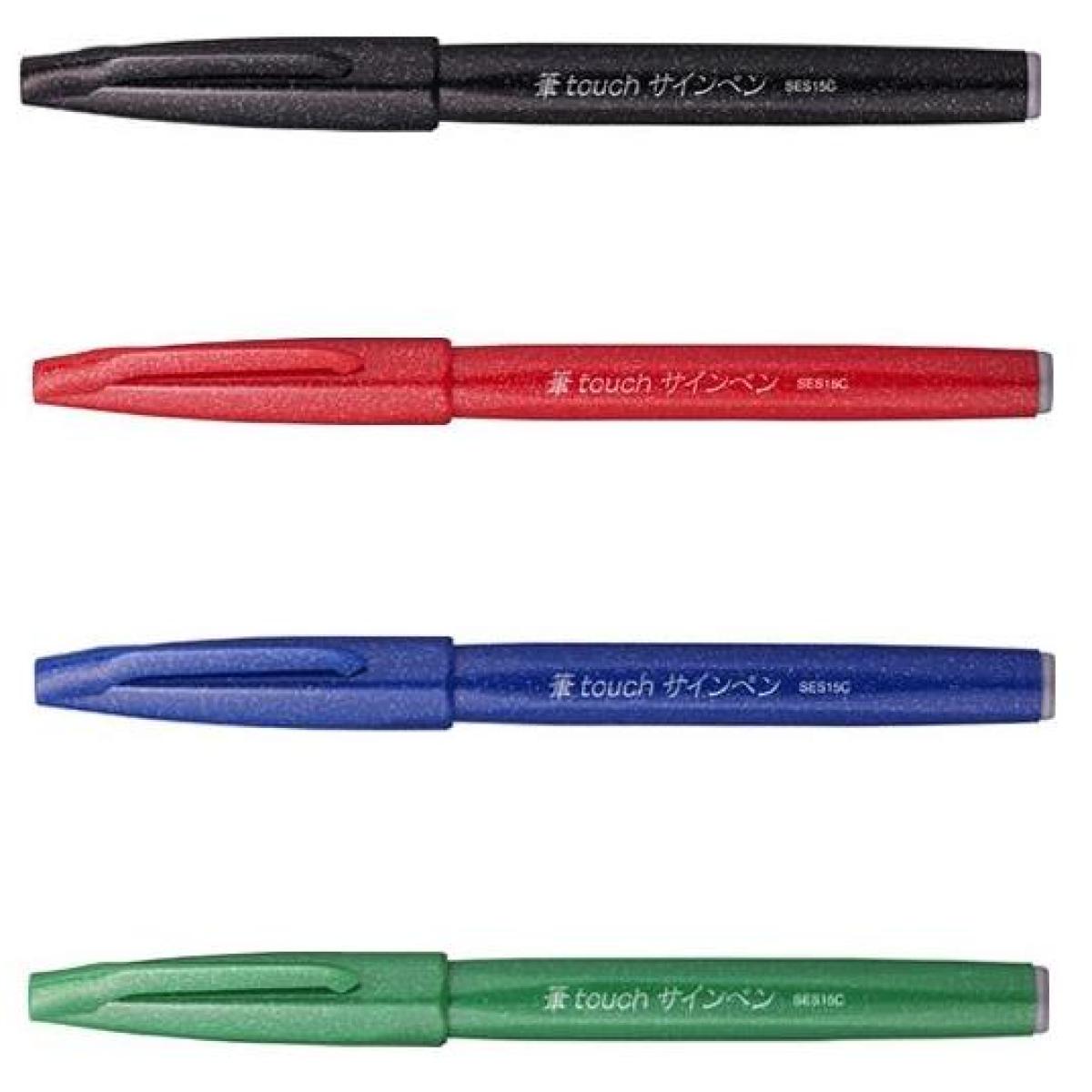 Faserschreiber Sign Pen von Pentel in vier Farben