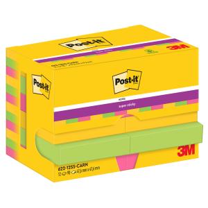Haftnotiz Super Sticky Notes 48x48 mm 12x 90 Blatt POST-IT 622-12SS-CARN (4064035065744)