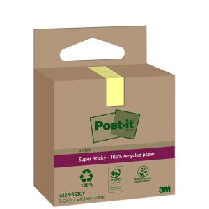Super Sticky Recycling Notes, 76 x 76 mm, gelb Post-it 654 RSSCY 3+1F (4064035060190)