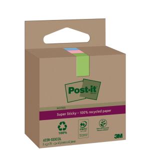 Super Sticky Recycling Notes, 76 x 76 mm, farbig Post-it 654 RSSCOL3+1 (4064035060251)