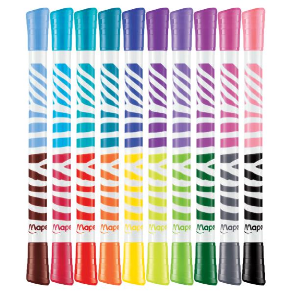 Doppel-Fasermaler DUO COLOR'PEPS, 10er Kartonetui Maped 847010 (3154148470106)