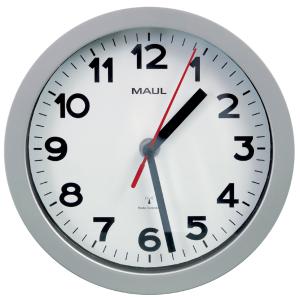 Wanduhr/ Funkuhr step, Durchmesser: 200 mm, silber MAUL 9052895 (4002390091510)