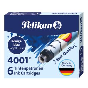Tintenpatrone 4001 TP 6, königsblau Etui mit 6 bunt bedruckten Patronen PELIKAN 300004181 (4012700338242)