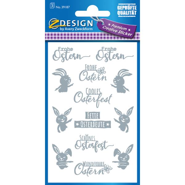 ZDesign Oster-Sticker 'Frohe Ostern' AVERY Zweckform 39187 (4004182391877)