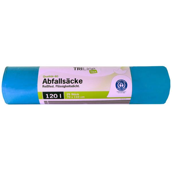 Triline Schwerlastsäcke öko 120,0 L Blau 40,0 µm, 25 St. 9100000776 (4260123533441)