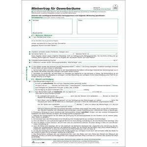 Vordruck 'Mietvertrag für Gewerberäume', DIN A4 RNK Verlag 598/10 (4002871059817)