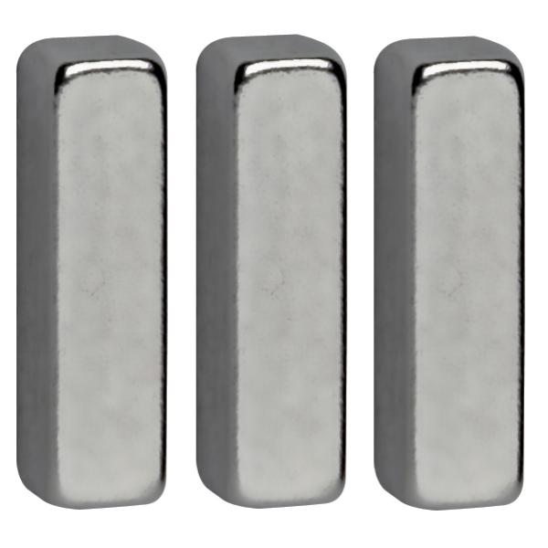 Neodym-Stabmagnete, (B)4 x (T)15 x (H)4 mm, nickel MAUL 61690 96 (4002390061902)