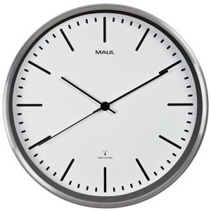 Wanduhr/ Funkuhr fly, Durchmesser: 300 mm, silber MAUL 9063490 (4002390065733)