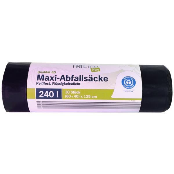 Triline Schwerlastsäcke 240,0 L Schwarz 60,0 µm, 10 St. 9100000669 (4260123533465)
