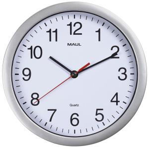 Wanduhr/ Funkuhr run, Durchmesser: 250 mm, silber MAUL 9052595 (4002390065641)