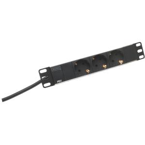 10' Steckdosenleiste, 3-fach, ohne Schalter, schwarz DIGITUS DN-95411 (4016032280712)