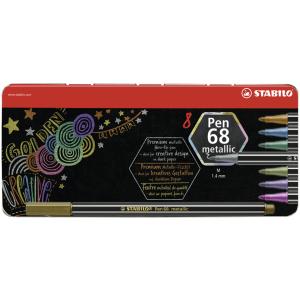 Fasermaler Pen 68 metallic, 6er Metalletui STABILO 6806/8-32 (4006381530323)