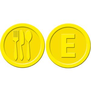 Wertmarken 'Essen', aus Kunststoff, gelb sigel WM002 (4004360889554)