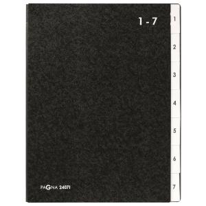 Pultordner, DIN A4, 7 Fächer, 1 - 7, schwarz PAGNA 24071-04 (4013951001039)