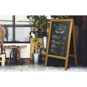 Kundenstopper WOODY, mit Kreideoberfläche, buche Securit SBSW-TE-120 (8718226495693)