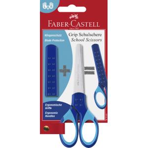 Schulschere GRIP blau rund inkl. Klingenschutz und Softgriffzone FABER CASTELL 181549 (4005401815495)