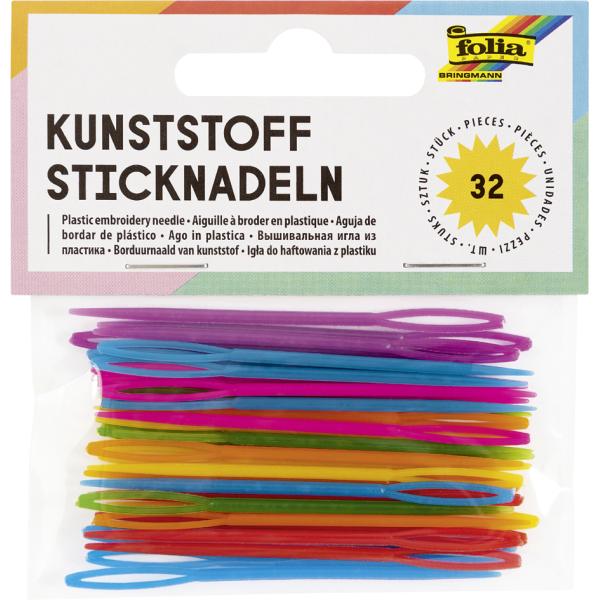 Kunststoff-Sticknadeln, 65 x 1, 8 mm, farbig sortiert folia 2399 (4001868034073)
