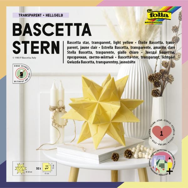 Faltblätter Bascetta-Stern, 150 x 150 mm, hellblau folia 830/1515 (4001868111965)