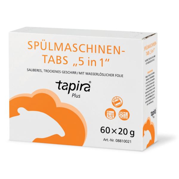 Plus Spülmaschinentabs 5in1, Kartonverpackung Tapira 08810021 (4260339552212)
