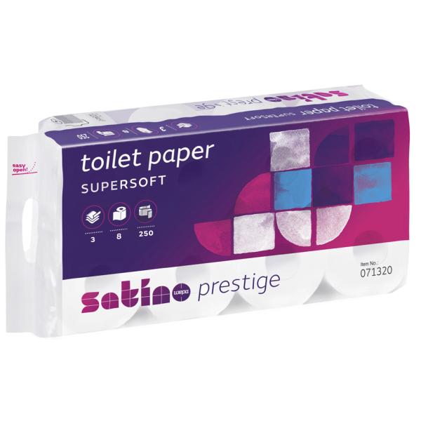 Toilettenpapier Prestige, 3-lagig, hochweiß satino by wepa 071320 (4000735323104)