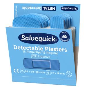 Fingerkuppen-Pflaster Nachfüllpackung 6x 30 Stück blau SALVEQUICK 51030126 (7310610019310)