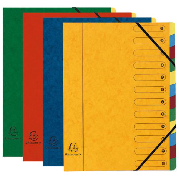 Ordnungsmappe Harmonika, Karton, 12 Fächer, farbig EXACOMPTA 5212E (3130630052128)