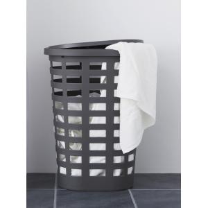 Wäschesammler BOSTON, 54 Liter, oval, schwarz plast team 60160809 (5707672718107)