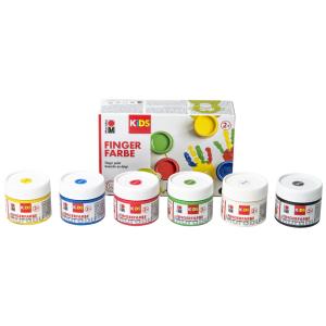KiDS Fingerfarbe, 100 ml, 6er Set Marabu 0303000000081 (4007751706362)