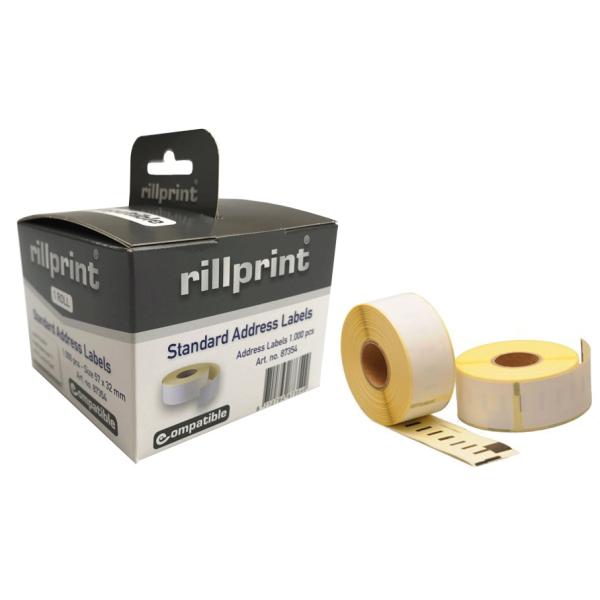 Rollenetiketten, 54 x 25 mm, weiß, permanent rillprint 87352 (8712794873525)