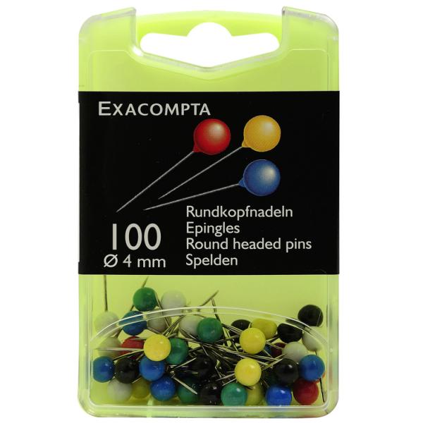 Markierungsnadeln, Größe: 4 mm, farbig sortiert EXACOMPTA 14345E (3364220143457)