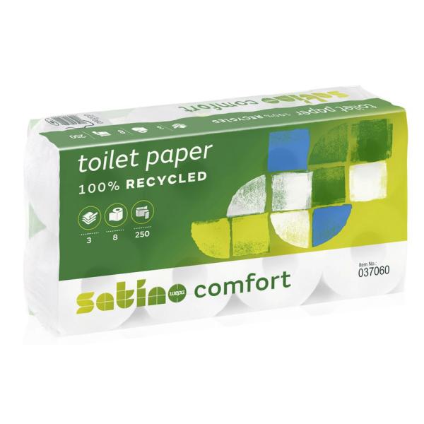 Toilettenpapier Comfort, 3-lagig, hochweiß satino by wepa 037060 (4000735085200)