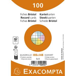 Karteikarten, DIN A6, liniert, azurblau EXACOMPTA 10819SE (3130639108192)