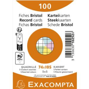 Karteikarten, DIN A7, liniert, grün EXACOMPTA 10840SE (3130639108406)