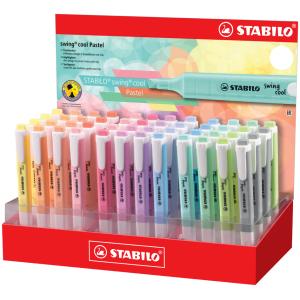 Textmarker swing cool Pastel, 48er Karton-Display STABILO 275/48-8-2 (4006381573153)