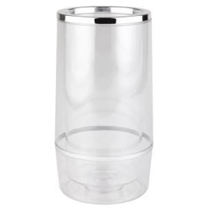 Flaschenkühler, Polystyrol, transparent mit Chromrand APS 36032 (4004133360327)