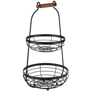 Etagere, 2-stufig, schwarz, Höhe: 480 mm APS 30335 (4004133303355)